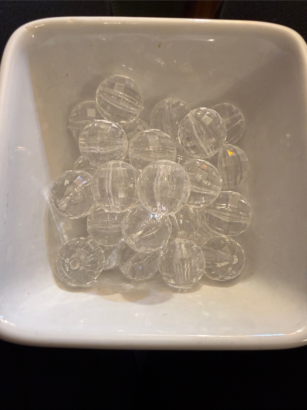 Clear Faceted Acrylic Beads - Round